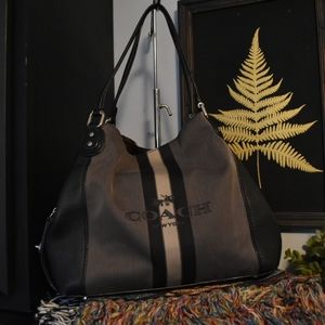 COACH Horse & Carriage Jacquard Edie Black and Grey *READ DESC